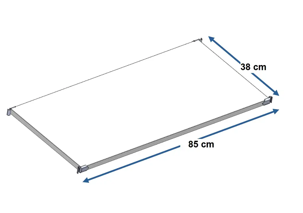 570325 Holzboden weiß lackiert 85x38 cm mit 4 Beschlägen  18 mm dick