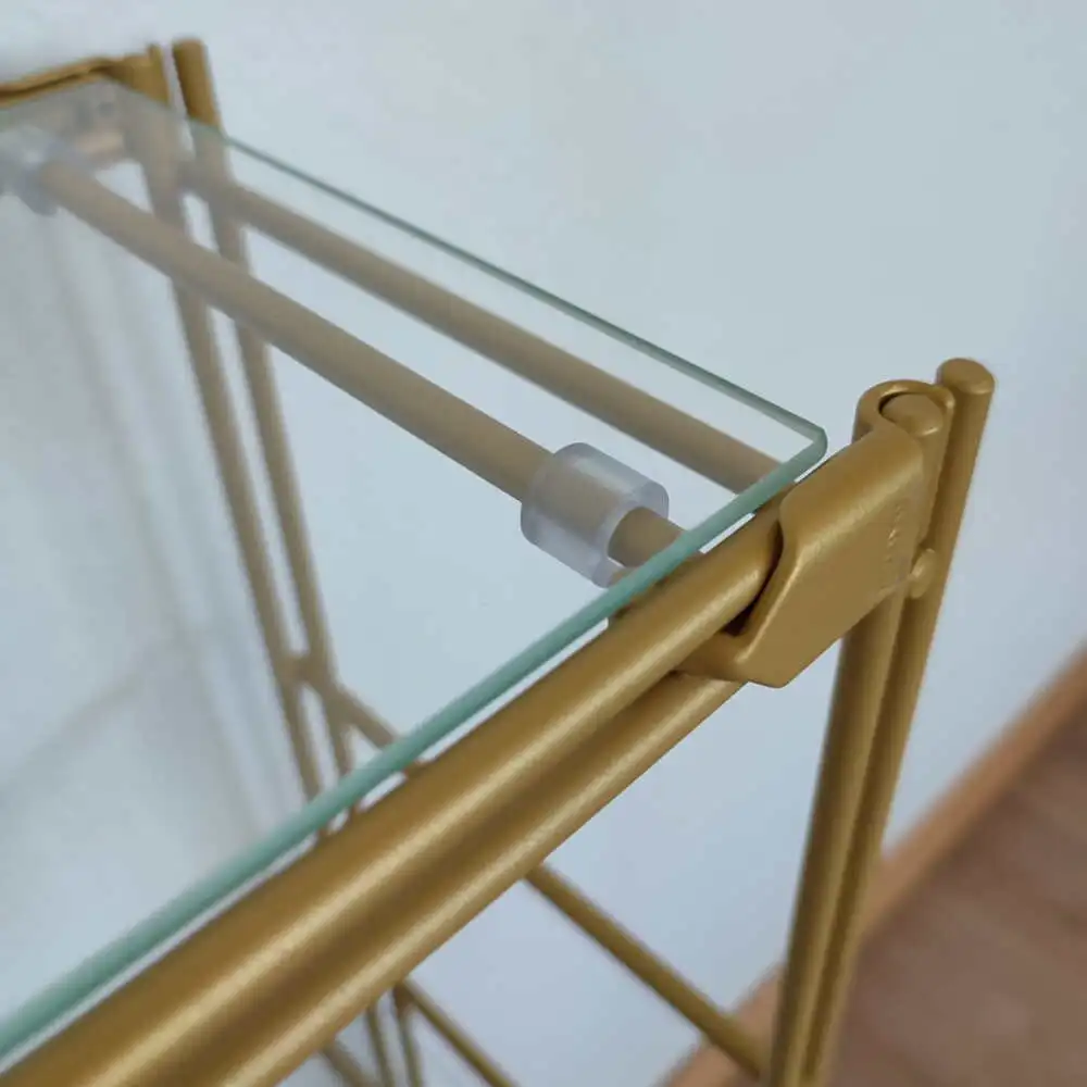 291851_291852 Regal Goldmetallic 19 cm tief, 85 cm hoch, 46 cm oder 65 cm breit.