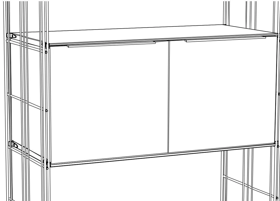 Korpus Holz 83x39x38 cm (BxHxT) komplett mit 2 Türen  zum nachträglichen Einbau in BIII 380 Regalleitern in 38 cm Tiefegeeignet.