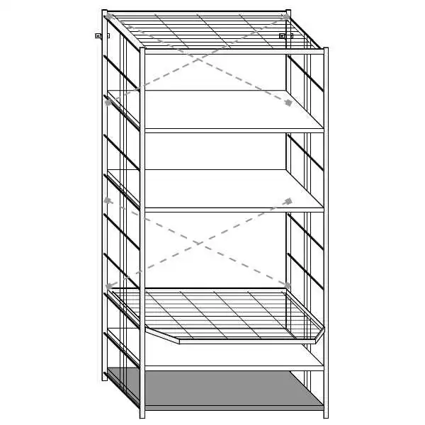 Montagebeispiel von 2 Kreuzstreben zur Stabilisierung