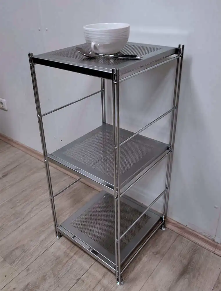 2021-071 Regal mit 3 Metall-Böden 77,5 cm hoch