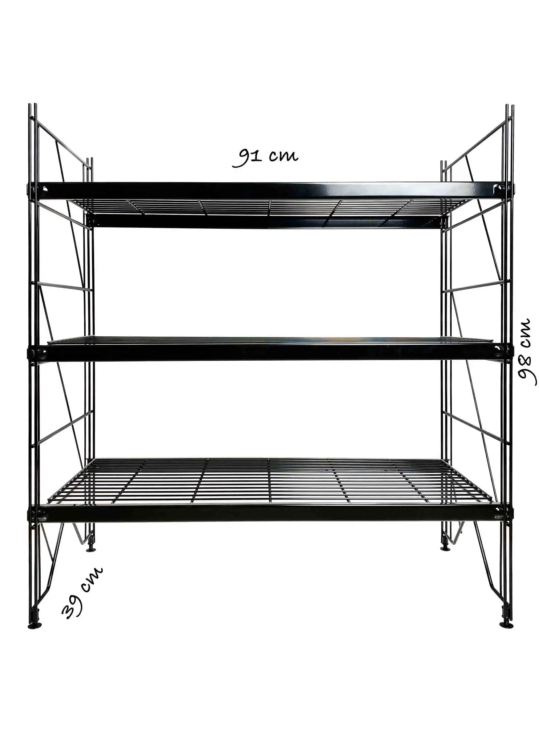ETAGAIR-Regal in glänzendem Schwarz! Ein Highlight für jeden Raum! Maße: 987 x 910 x 381 mm (Höhe x Breite x Tiefe)