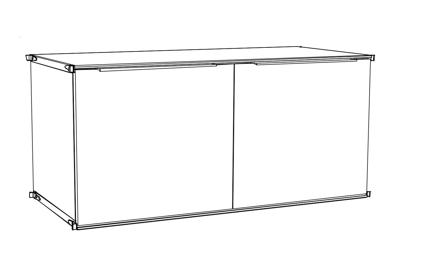 Korpus Holz 83x39x38 cm (BxHxT) komplett mit 2 Türen  zum nachträglichen Einbau in Regale geeignet.