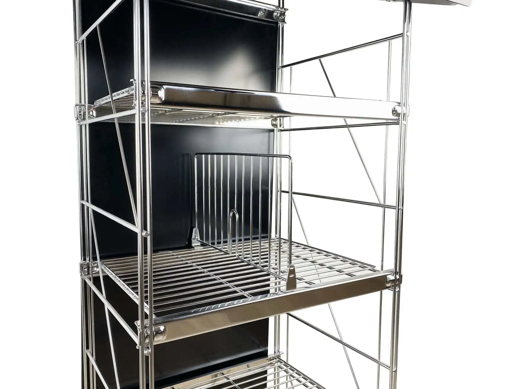 Nützen Sie Ihre Raumhöhe optimal aus. Die zierlichen ETAGAIR-Regalleitern gibt es bis zur Höhe von 2507 mm!