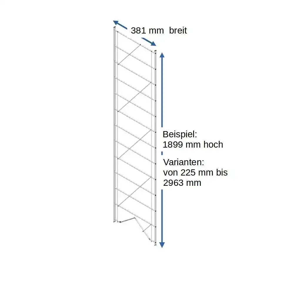 ETAGAIR Regalleiter 1899 mm hoch, verschiedene Tiefen und Höhen erhältlich, mit integrierten Beschlägen, äußerst stabil