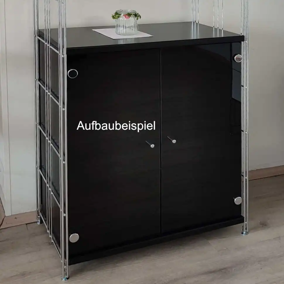 161331 Tuerenpaar BIII fuer Metallkorpus 151330 Schwarzglas 63x52 cm