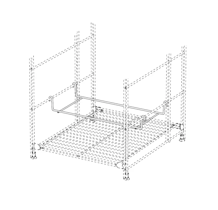 Der #Schuhboden aus Metall wird in Regale eingehängt. Dadurch wird zusätzlich Platz geschaffen.