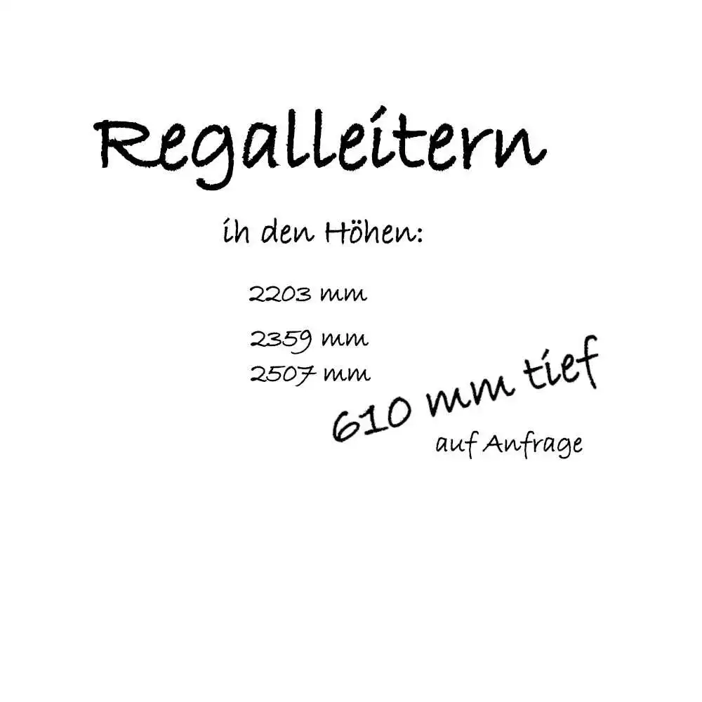 #ETAGAIR Regalleiter 610 mm tief ab 2203 mm bis 2507 mm Höhe