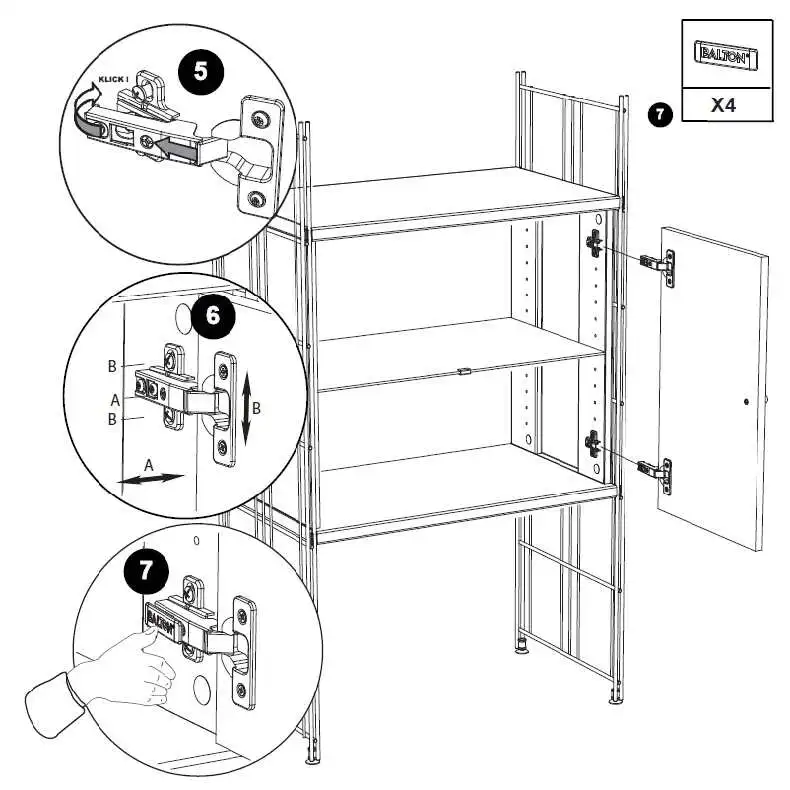 So werden die Holztüren an den Korpus montiert.