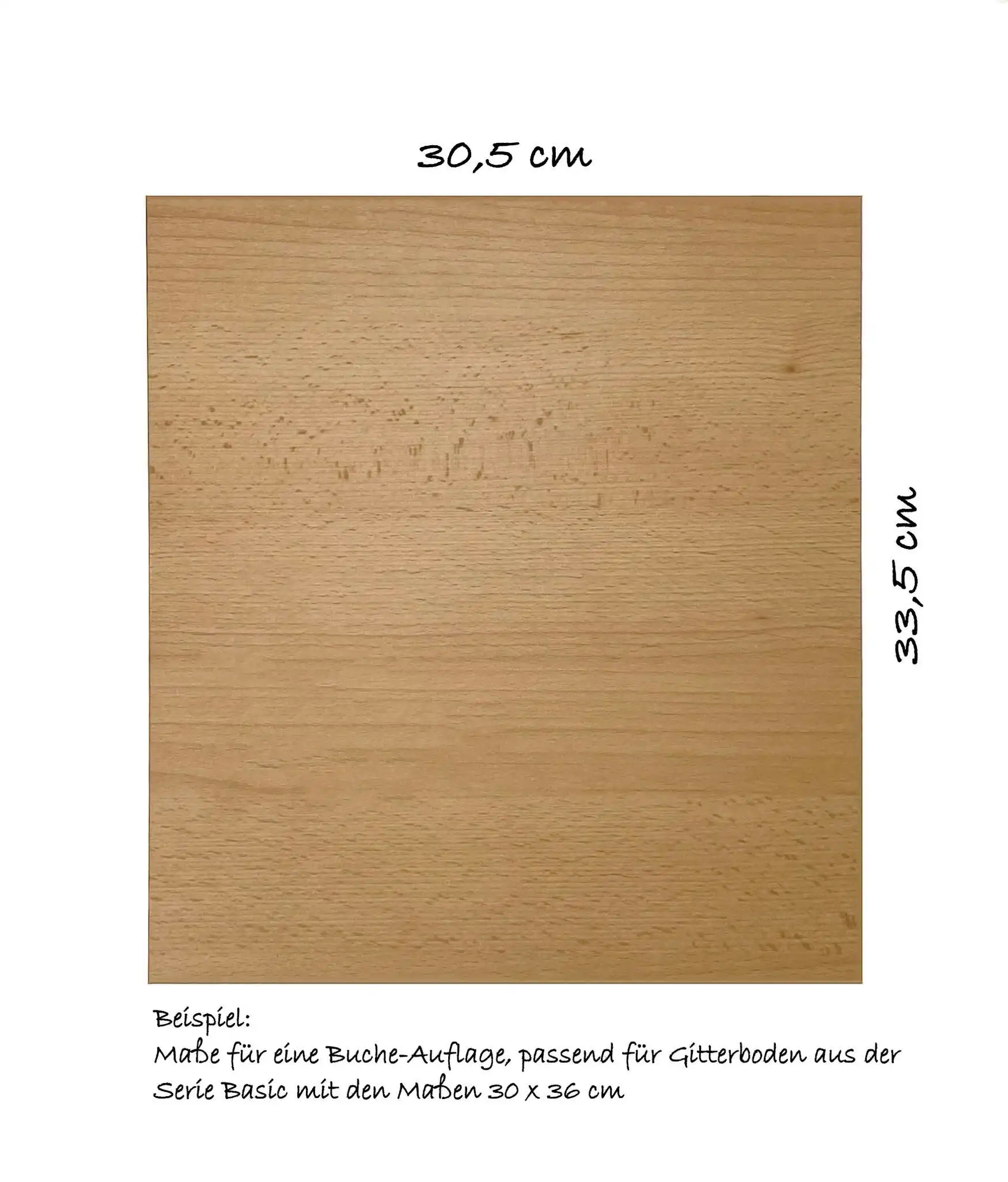 Boden 13 mm stark,  Buche Dekor zur Auflage auf einen Gitterboden aus der Basic-Serie