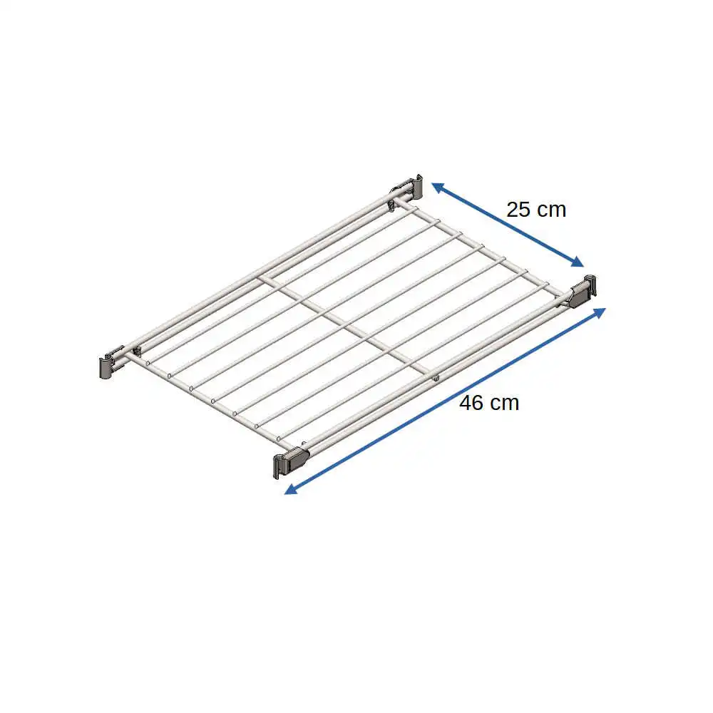470200 Gitterboden 46x25 cm Metall verchromt, für schmale Metall-Regale
