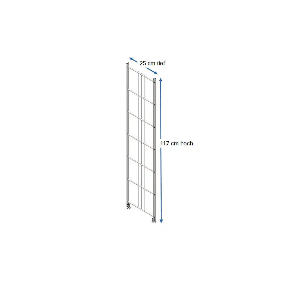 470110 Regalleiter 117 cm hoch 25 cm tief Metall verchromt