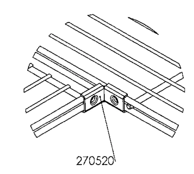 Mit dem Eckbeschlag lassen sich Regale mit Gitterböden im rechten Winkel aufbauen Art. 270520 Eckbeschlag zum rechtwinkligen Verbinden von Gitterböden