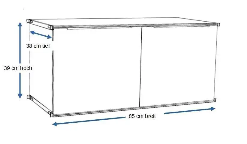18075 Korpus mit 2 Holztüren über 2 Raster BIII 380 zum Einbauen in BIII 380 Regale, auch in schwarz erhätltlich
