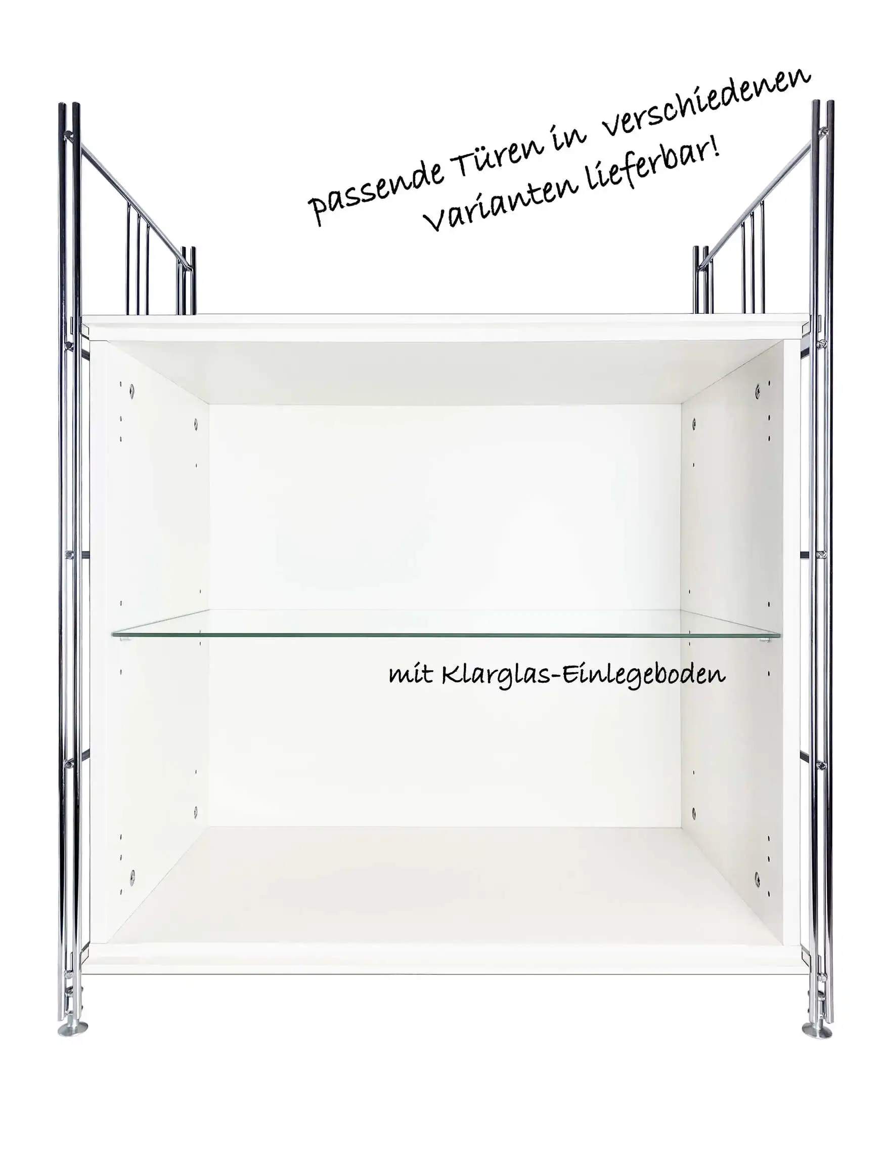 Korpus Holz B III 380 weiß  57 cm (Höhe) zum Einbau von Türen oder Schubladen über 3 Raster