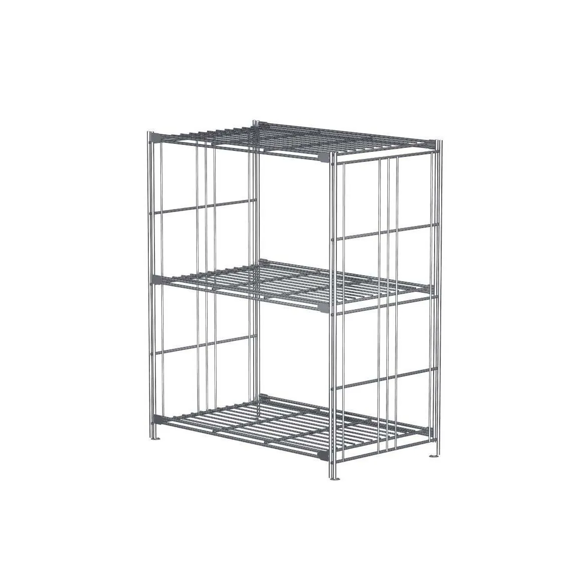 Das BIII 906202 Regal in schickem Chrom präsentiert sich als elegante und vielseitige Lagerlösung, ideal für moderne Wohn- und Arbeitsumgebungen. Mit seinen kompakten Maßen von 80 x 67 x 38 cm  ( Höhe x Breite x Tiefe ), eignet sich dieses Metallregal hervorragend für den Einsatz in Wohnräumen, Büros oder Lagerflächen. Ausgestattet mit drei stabilen Gitterböden bietet es ausreichend Raum zur Organisation unterschiedlichster Gegenstände. Die langlebigen verchromten Stahlstreben garantieren eine hohe Widerstandsfähigkeit, während die praktischen eindrehbaren Füße für einfache Anpassungen und Stabilität sorgen. Zudem kann das Regal optional mit Rollen versehen werden, um maximale Flexibilität zu gewährleisten. Hergestellt in Deutschland, überzeugt es durch erstklassige Materialien und eine robuste Bauweise, die Funktionalität und modernes Design harmonisch vereint. BALTON