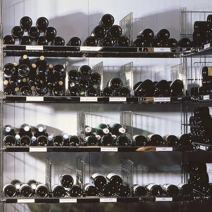 ETAGAIR Flachenregal 381 mm tief mit 4 Flaschenböden 130 cm hoch in 2 verschiedenenen Breiten - erweiterbar!