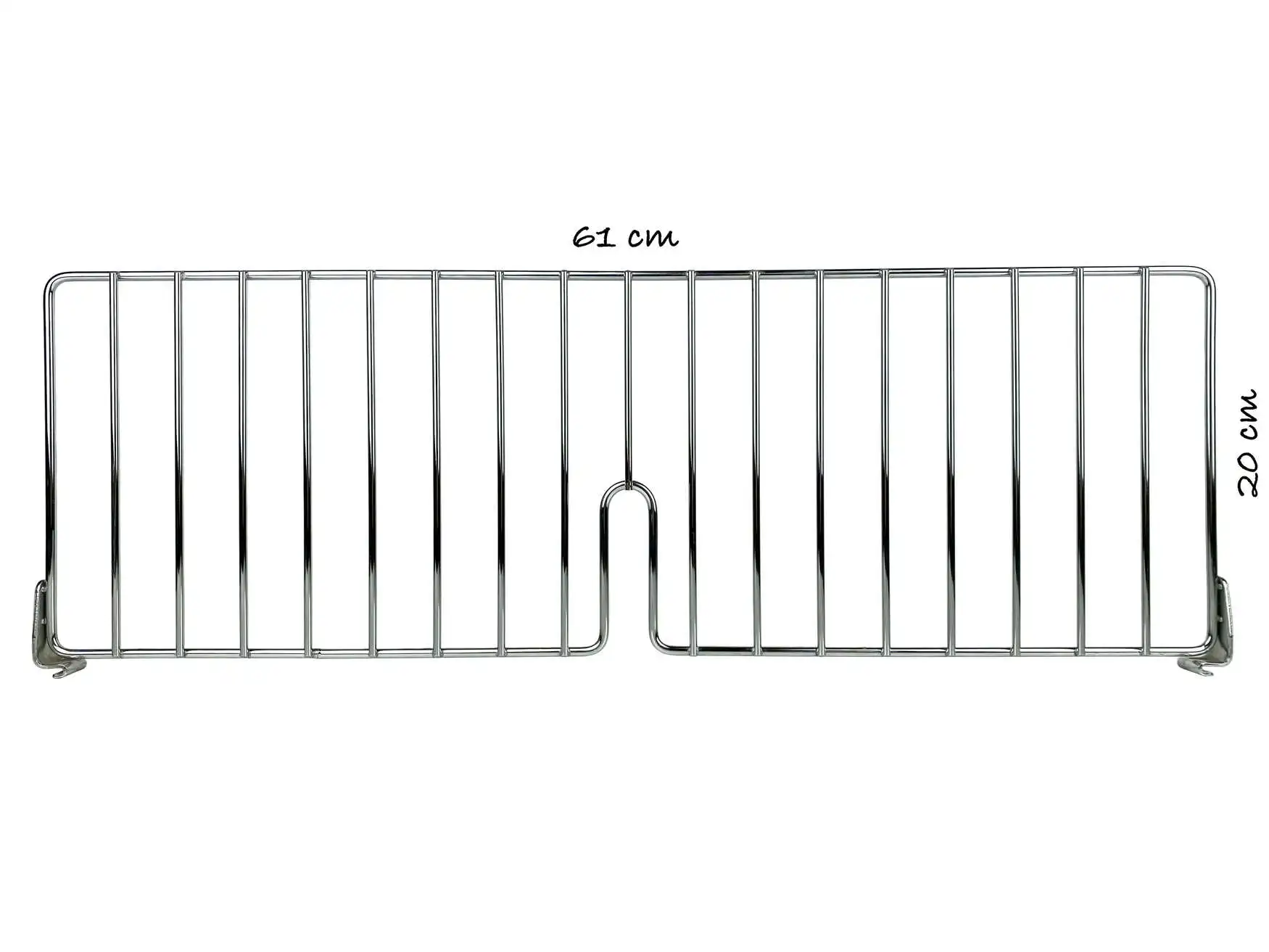 Der Trenner in 200 mm Höhe ist passend für Böden in 610 mm Tiefe. Zusätzlich ist der Bordteiler auch in 100 mm Höhe lieferbar.