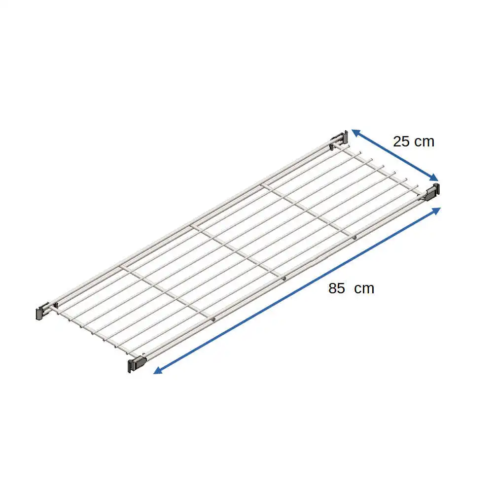 470220 Gitterboden 85x25 cm Metall verchromt, für schmale Metall-Regale
