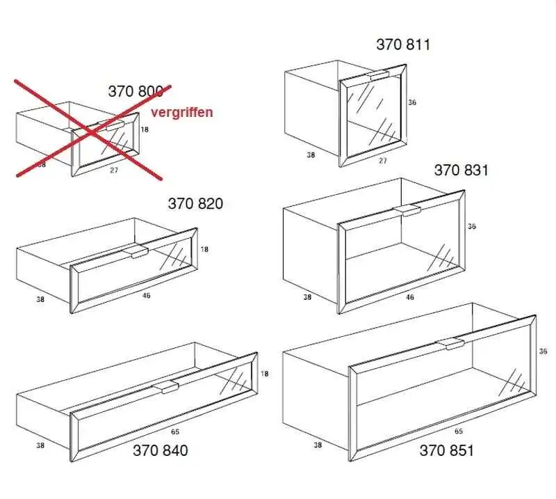 370831 Metallschublade 46 cm (Breite) x 37 cm (Höhe) x 38 cm Tiefe - BIII 380