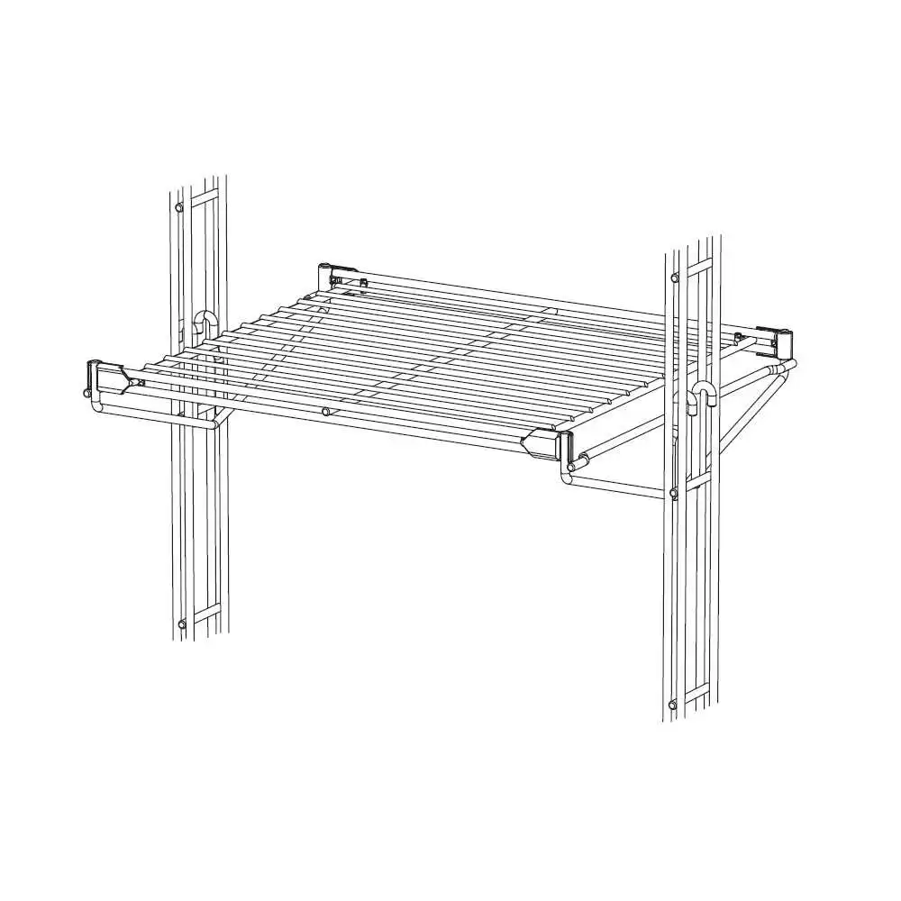 In den Bodenträger #Bolmen werden Gitterböden oder Regalböden eingehängt. Somit lässt sich ein Regal im Raum integrieren, ohne dass Dübel in Decke oder Boden angebracht werden müssen.
