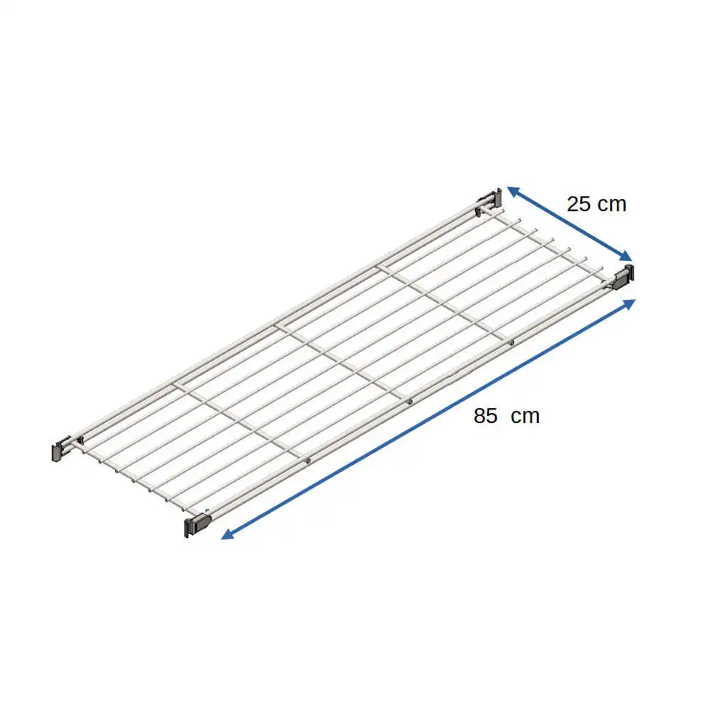 470220 Gitterboden 85x25 cm Metall verchromt, für schmale Metall-Regale
