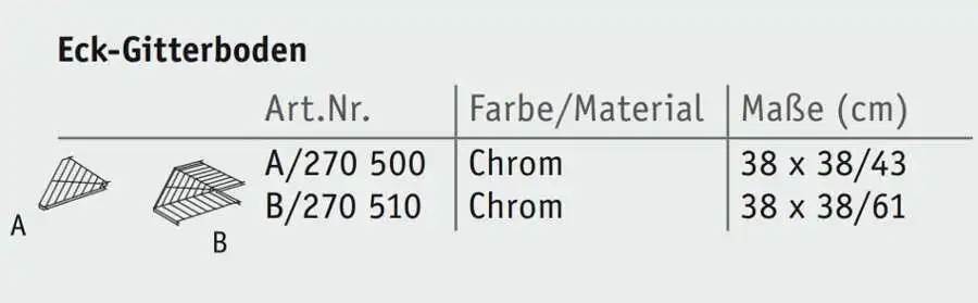 1x Montagesatz für Eck-Gitterboden - ohne Gitterboden! 1x Montagesatz für Eck-Gitterboden - ohne Gitterboden!