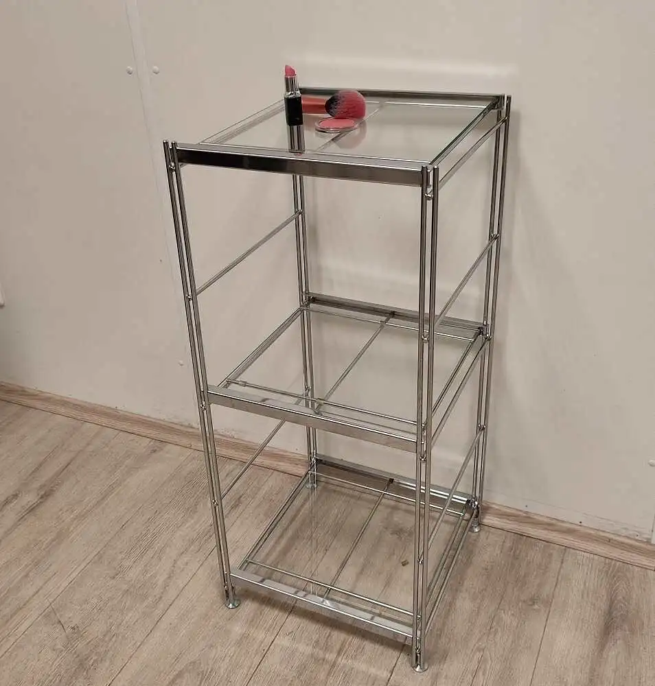 Regal-Beispiel Economic kombiniert mit Glasböden. Die Glasböden sind in 30 cm, 60 cmoder 93 cm lieferbar