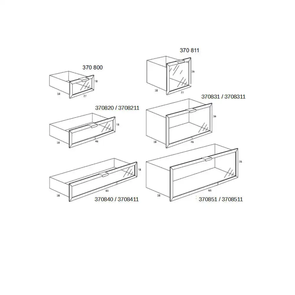 Glasscheibe Schwarzglas passend für Metallschublade Art. Nr. 370820 /3708211