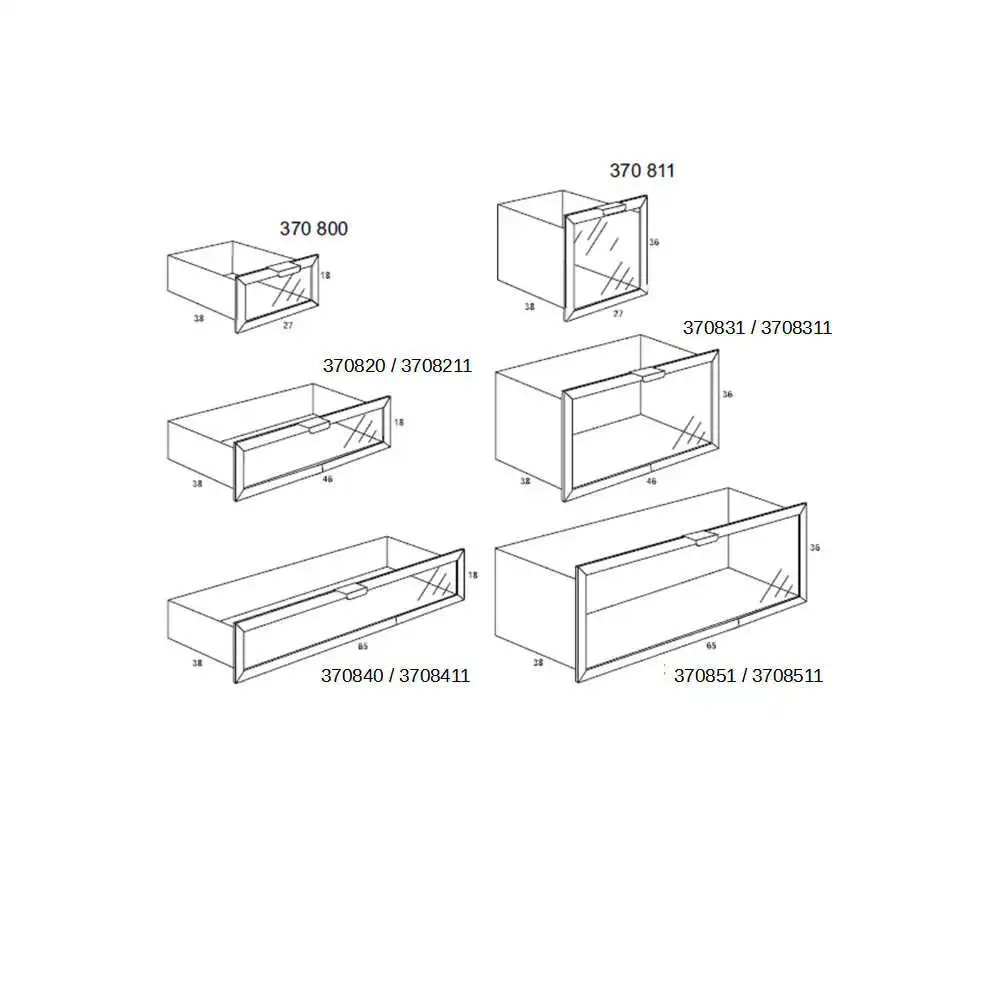 Glasscheibe Schwarzglas passend für Metallschublade Art. Nr. 3708411 /370840