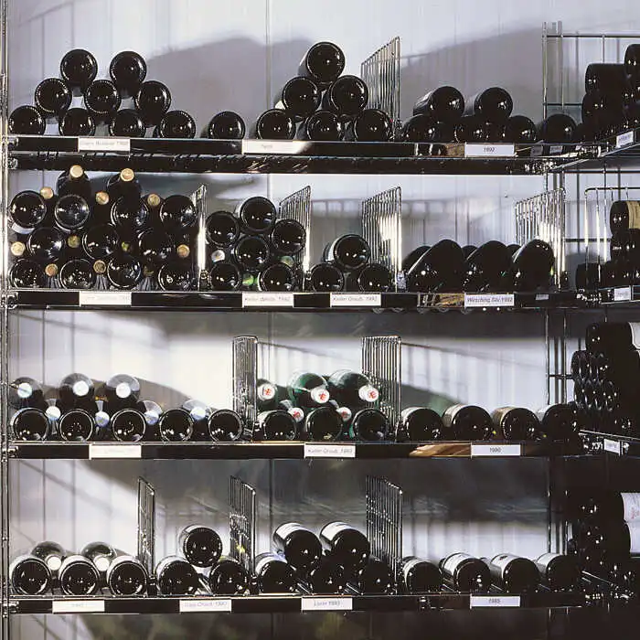 ETAGAIR Flachenregal 381 mm tief mit 4 Flaschenböden 130 cm hoch in 2 verschiedenenen Breiten - erweiterbar!