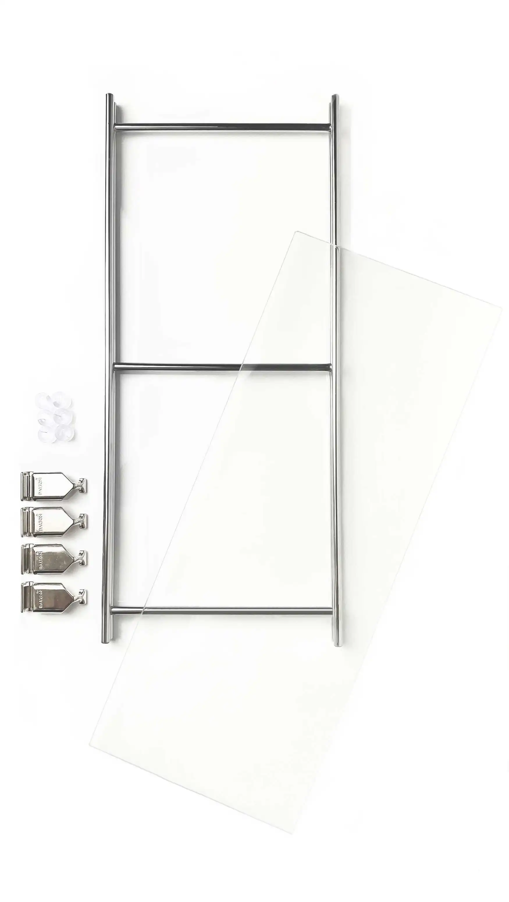 Glasboden mit Metallrahmen 63 cm breit, 19 cm tief  aus der Serie MICRO Klarglas