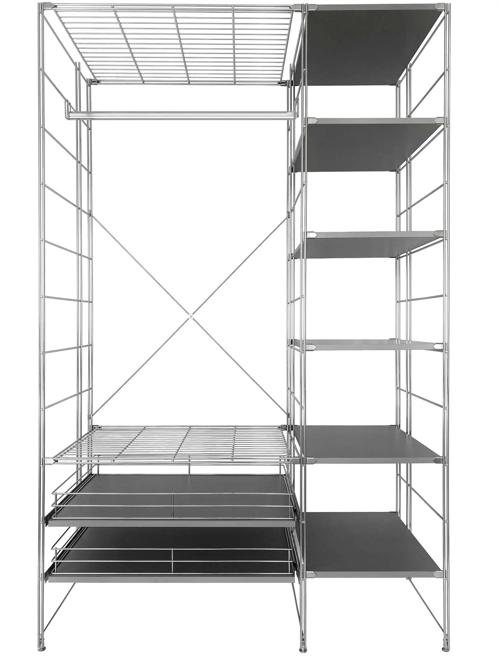 2023-001 Garbo Garderobe grau 208x134x52 cm (HxBxT)