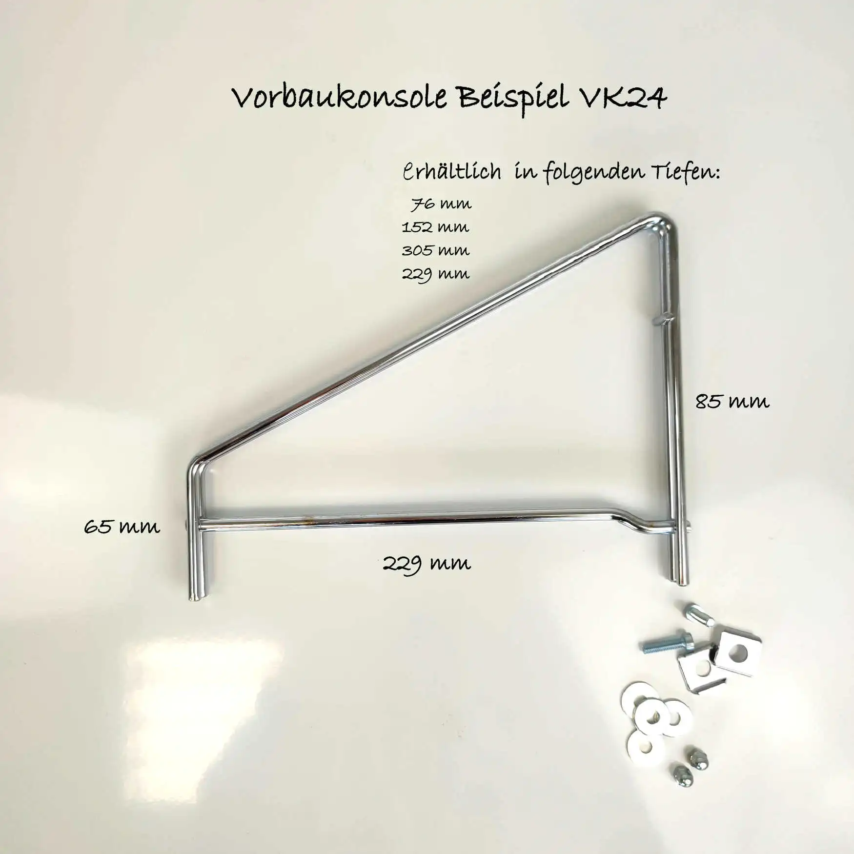 Vorbaukonsole zur Montage von 381 mm, 457 mm oder 610 mm tiefe Böden in eine 305 mm tiefe Regalleitern. Die ETAGAIR-Konsole ist ist 76 mm, 152 mm, 229 mm und 305 mm erhältlich.
