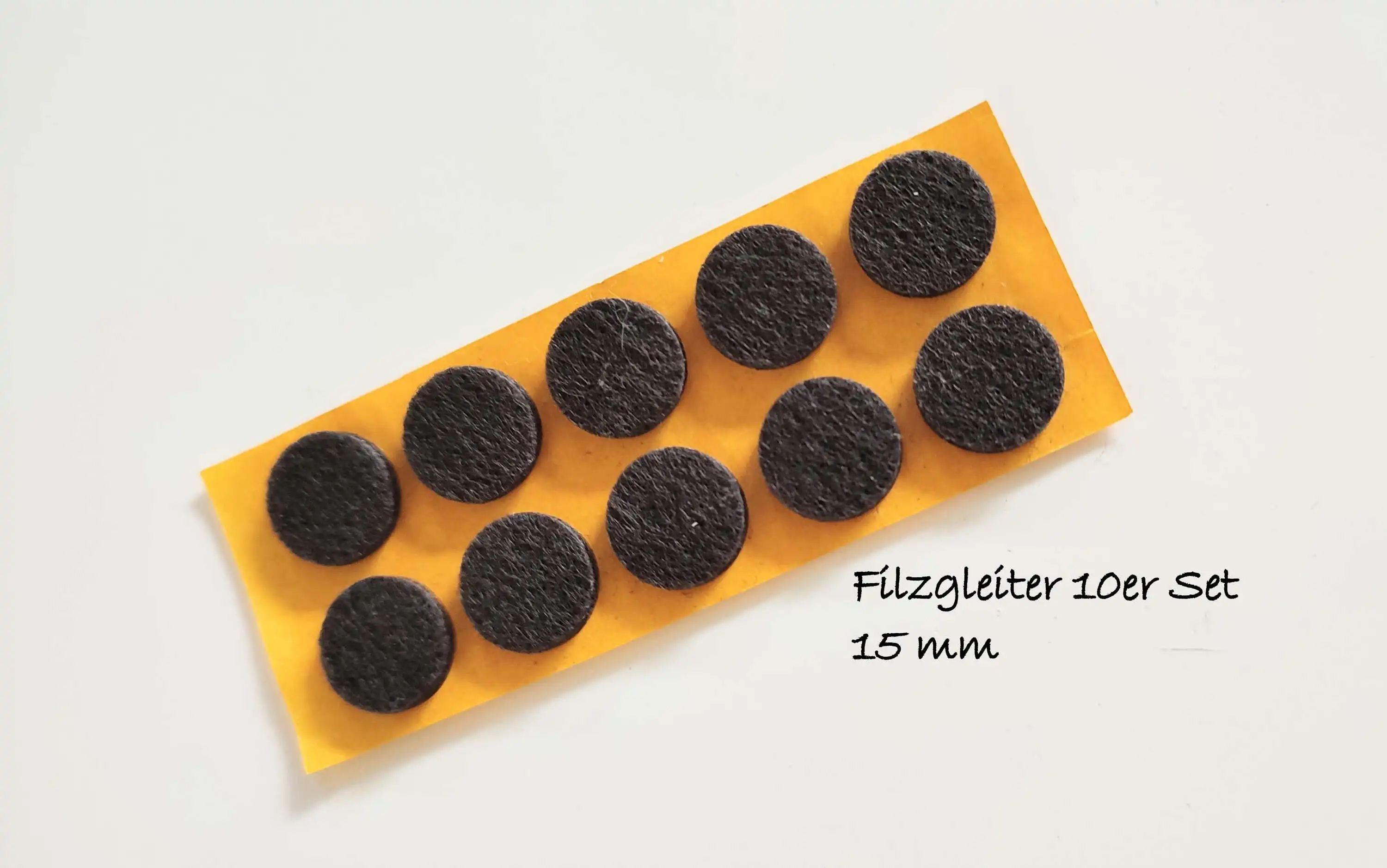 Filzgleiter rund 15 mm selbstklebend 10er Set anthrazit dunkelgrau