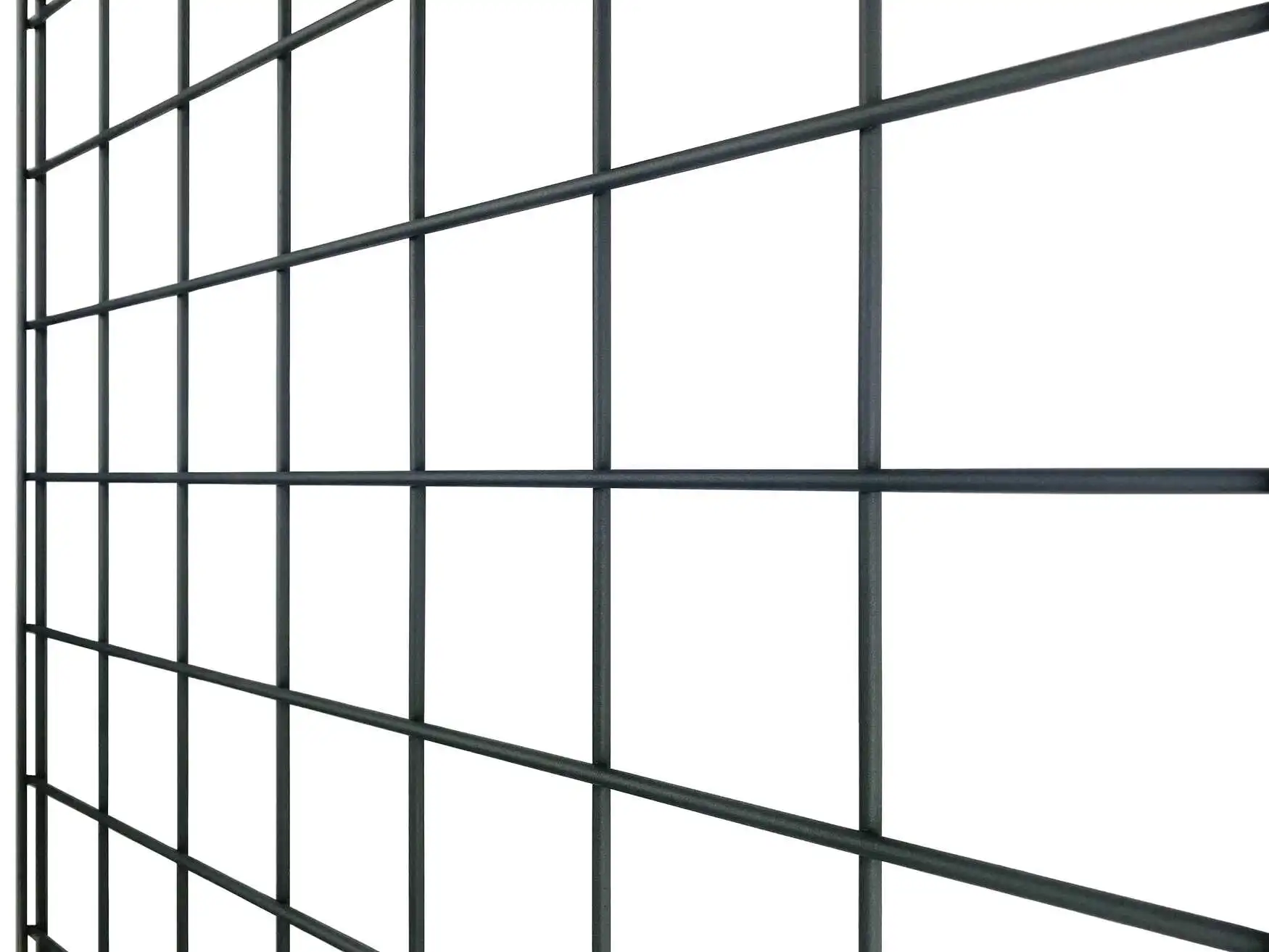 Rankgitter aus beschichtetem Metall, grau, mit Quadrat-Maßen für Wand, Balkon oder Terasse