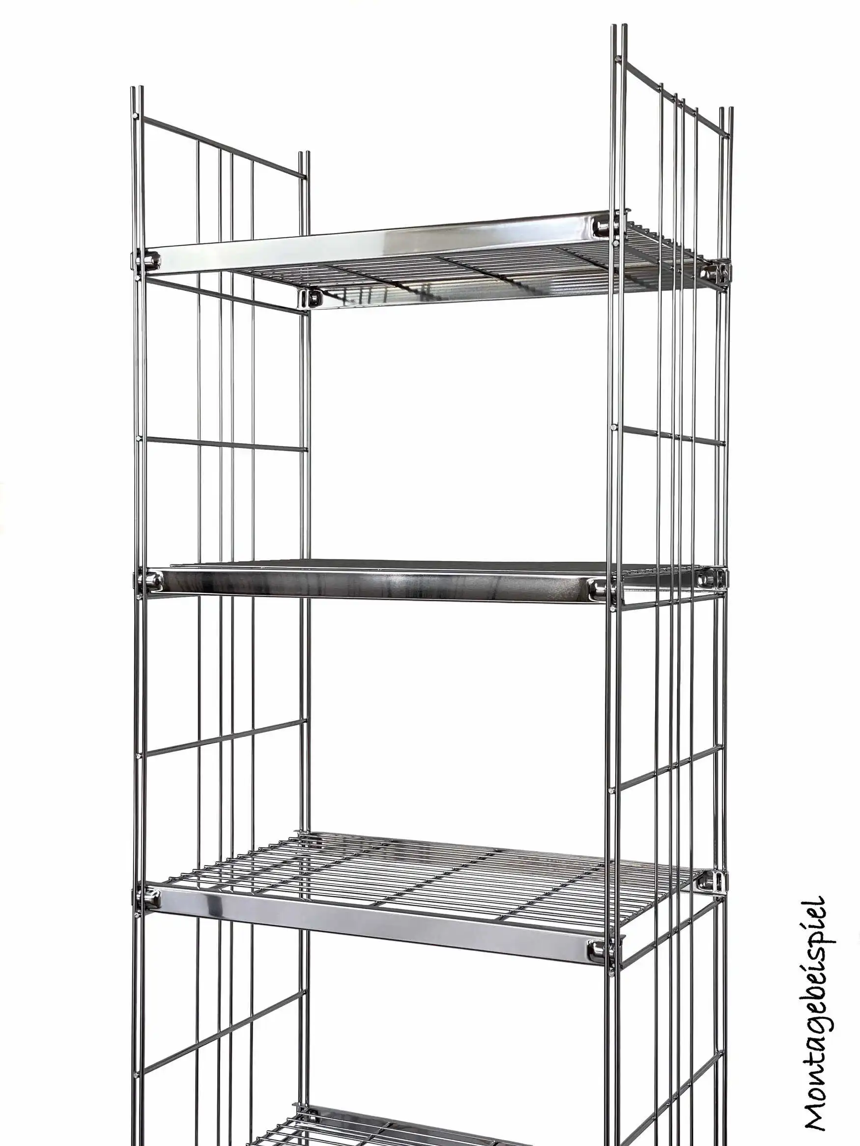 BelEtage Regalset Metall Montagebeispiel 38 cm tief mit in verschiedenen Höhen und Breiten