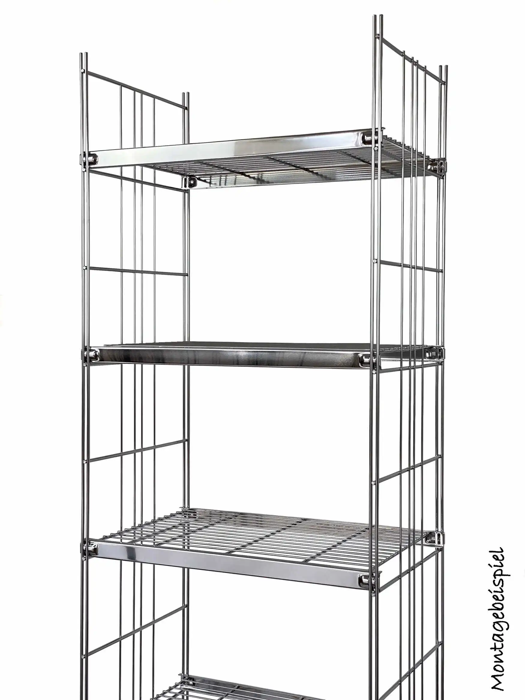 BelEtage Regalset Metall Montagebeispiel 38 cm tief mit in verschiedenen Höhen und Breiten