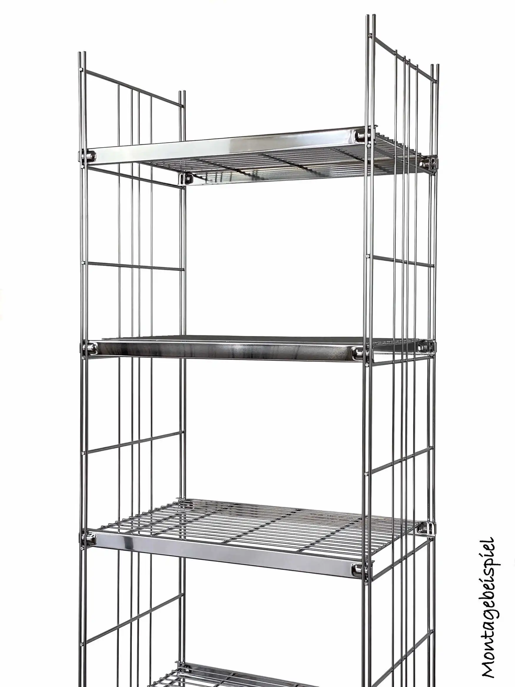 BelEtage Regalset Metall Montagebeispiel 38 cm tief mit in verschiedenen Höhen und Breiten