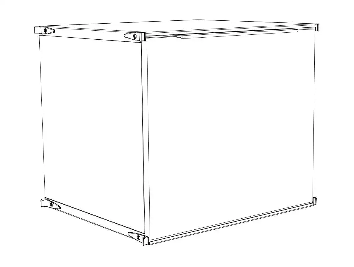 Art.Nr. 18011 Korpus Holz B III 380 mit Tür in schwarz - metallic über 2 Raster 46 cm breit