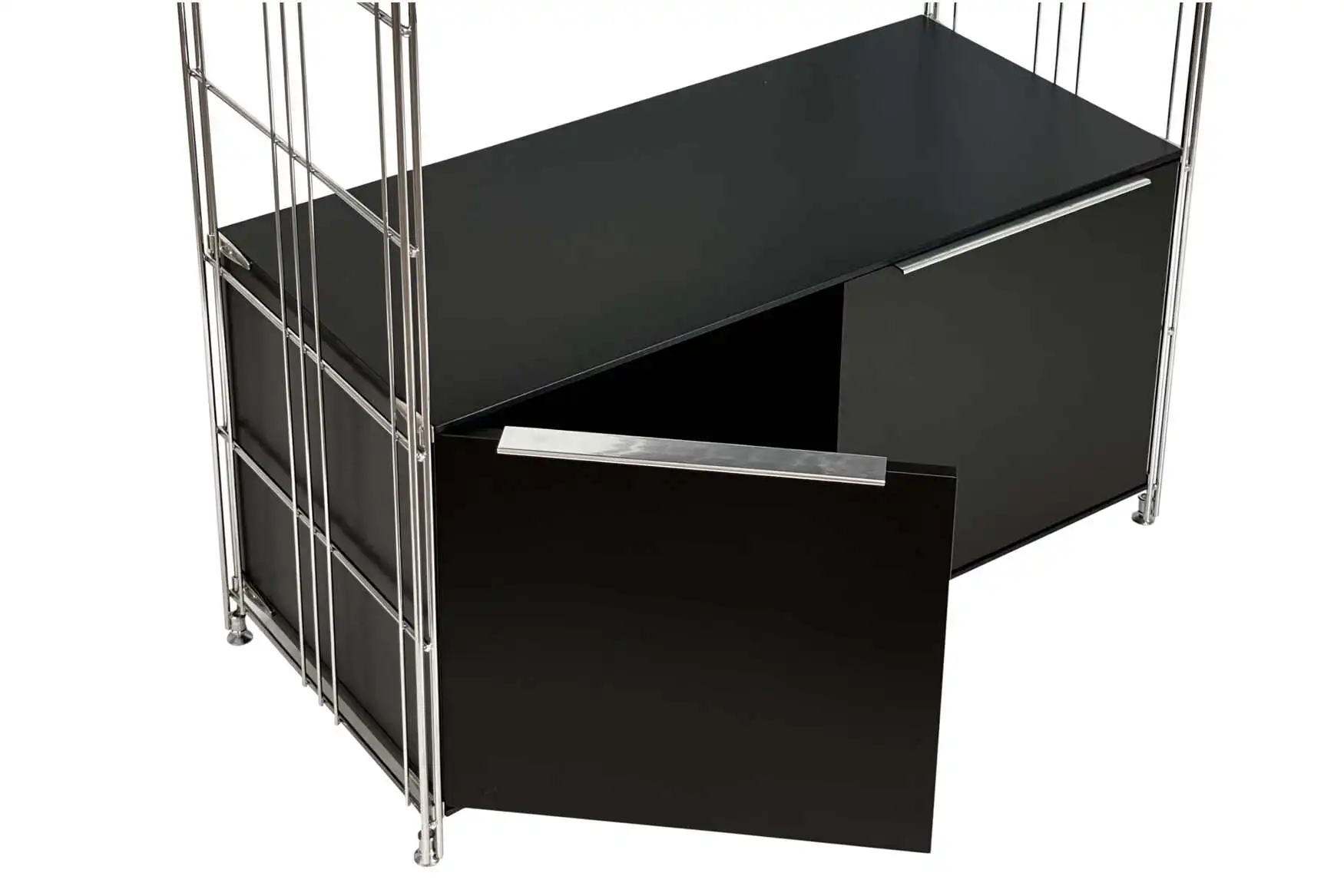 Korpus Holz 83x39x38 cm (BxHxT) komplett mit 2 Türen schwarz geeignet zum Nachträglichen Einbau in BIII 380 Regale