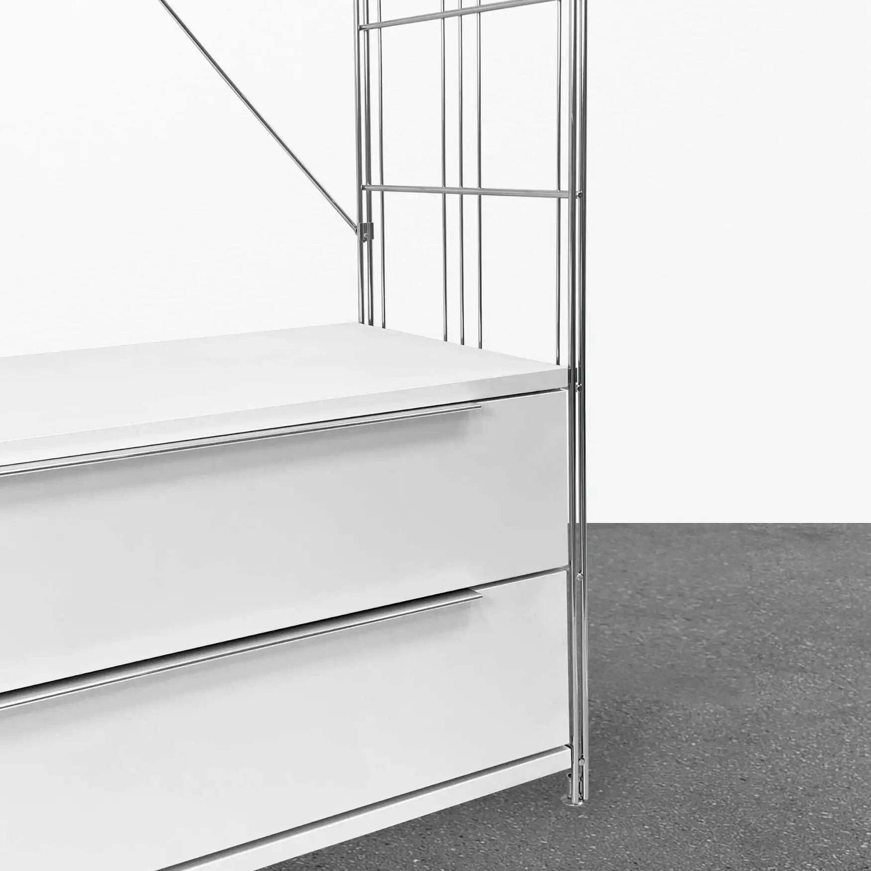 Garderobe 208 cm extra hoch mit 2 Schubfächern und 2 Holzböden