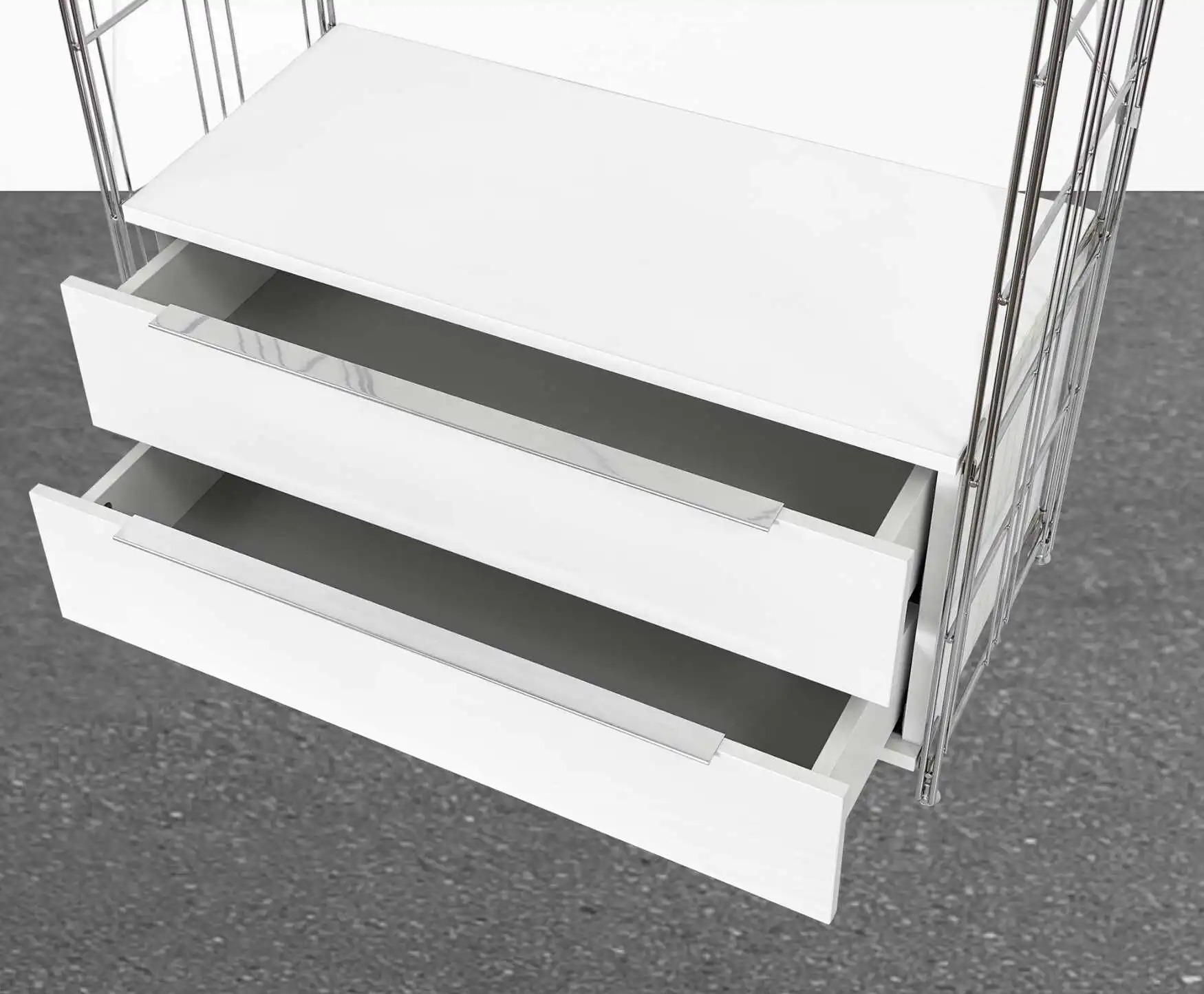 Garderobe 208 cm extra hoch mit 2 Schubfächern und 2 Holzböden