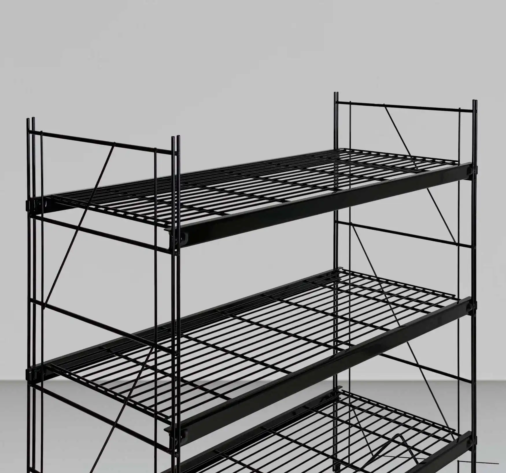 ETAGAIR-Regal in glänzendem Schwarz! Ein Highlight für jeden Raum! Maße: 987 x 910 x 381 mm