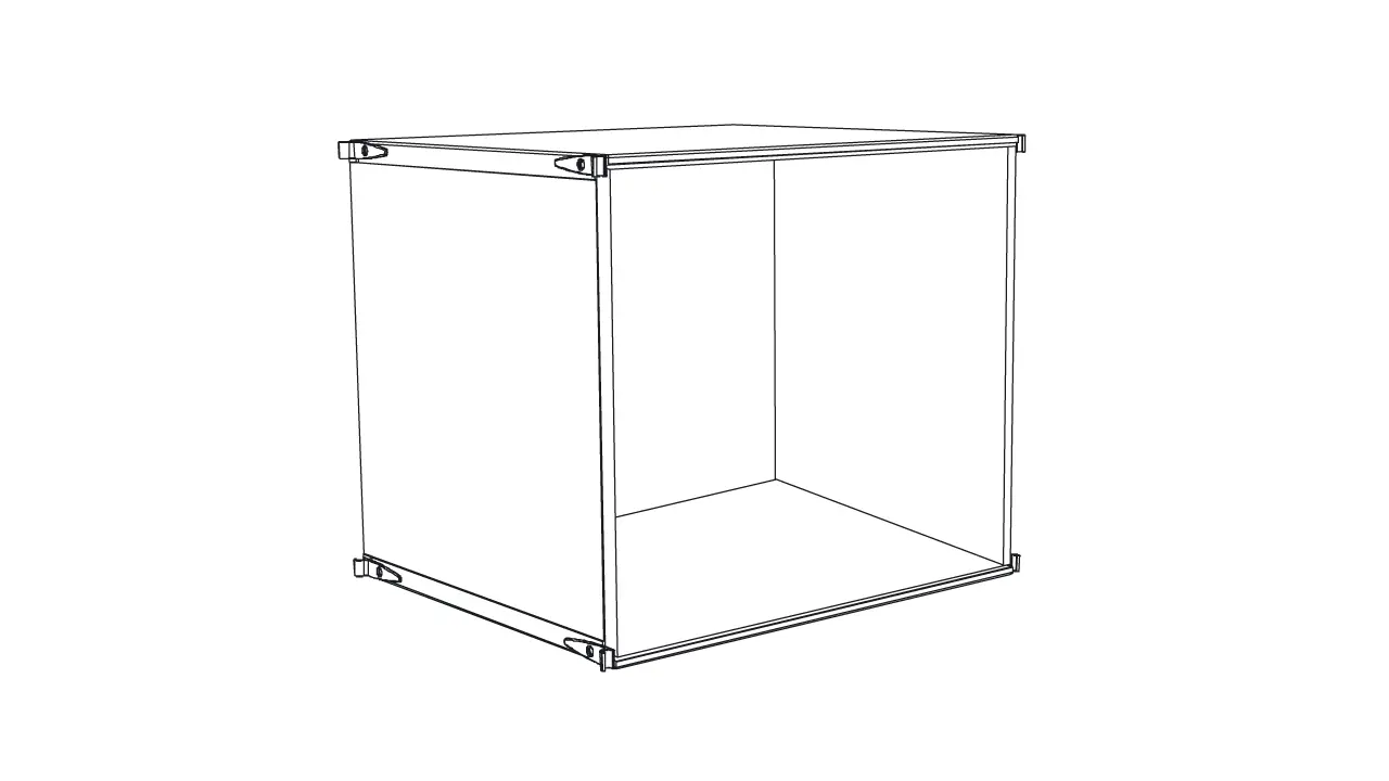 Korpus Holz B III 380 ohne Fronten für 44 cm breite Regale Nussbaum furniert