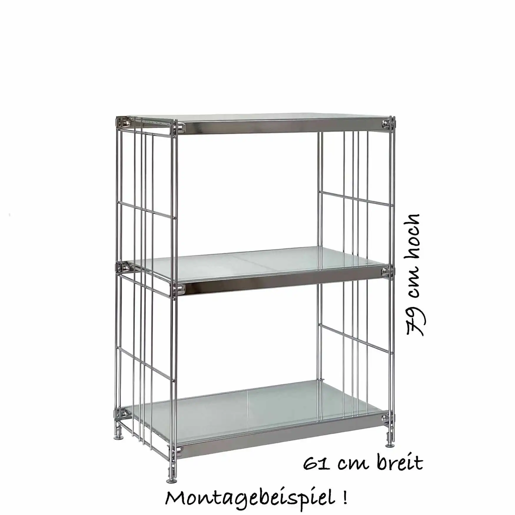 BelEtage Regalset mit 3 Milchglas-Böden - 79x38 cm