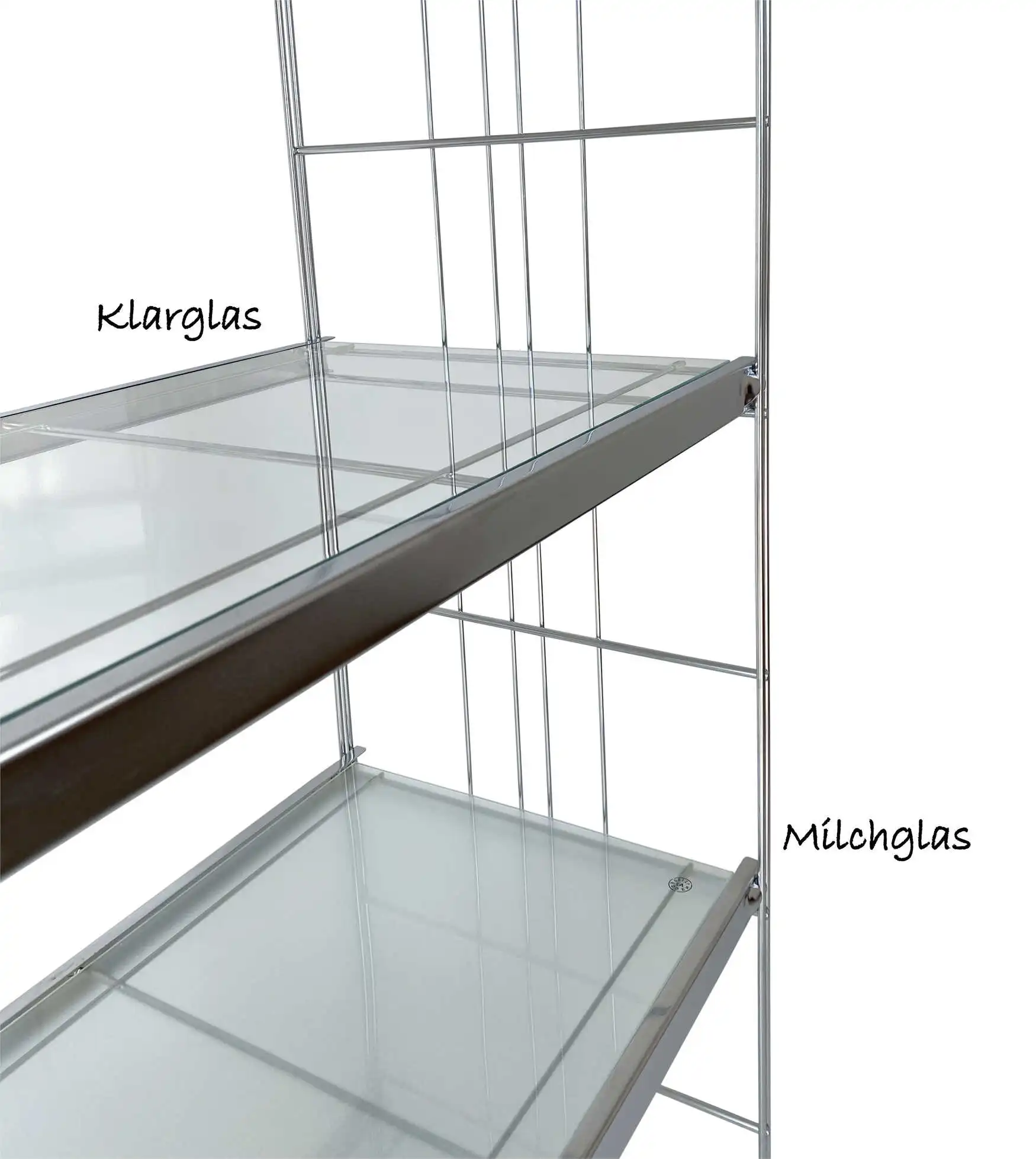 BelEtage Regalset mit 4 Klarglas-Böden - 135x38 cm (Höhe x Tiefe)