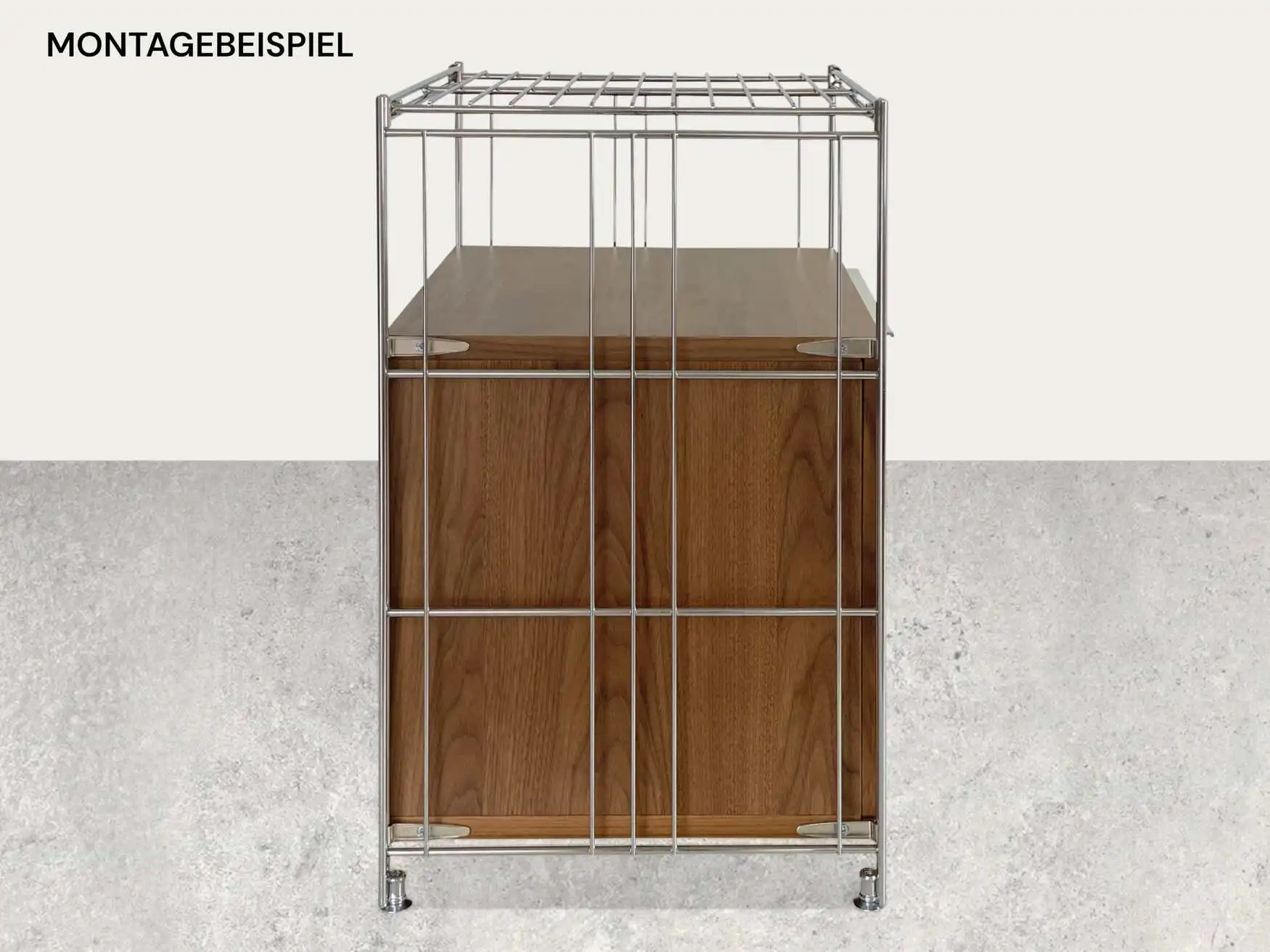 Montagebeispiel: Korpus Holz B III 380 in Nussbaum furniert zum nachträglichen Einbau