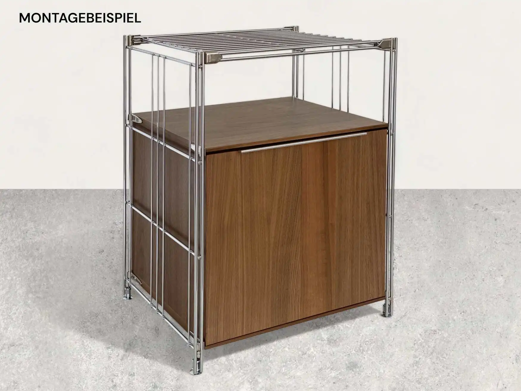 Montagebeispiel: Korpus Holz B III 380 in Nussbaum furniert zum nachträglichen Einbau