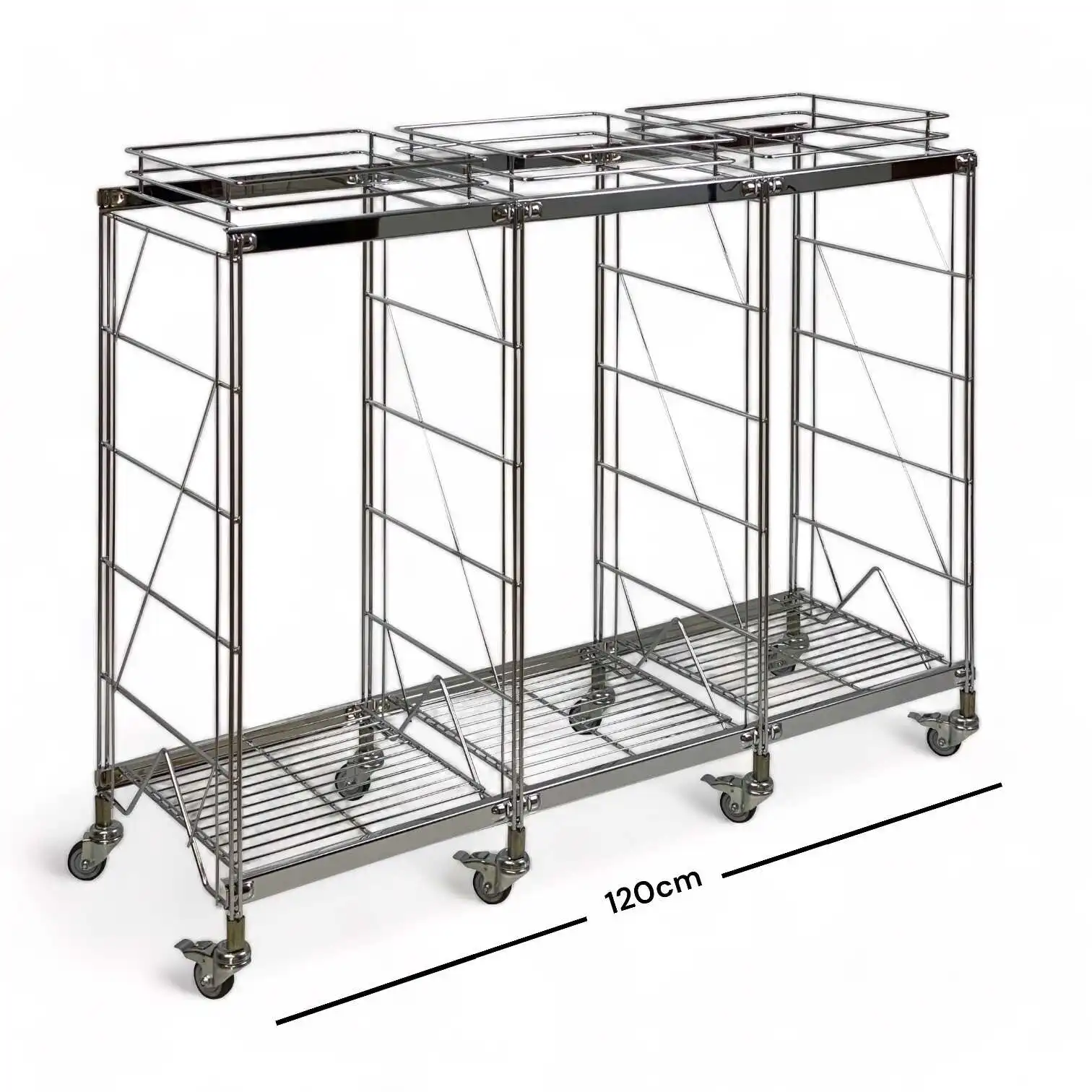 Der ETAGAIR  Wäschesortierer ist als 1Fach-Sortierer, als Doppel-Trolly oder 3fach-Wäschesammler erhältlich.